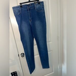 Fashion Nova Plus High Waisted Skinny Jeans Blue Washed Stretch NWT Sz 2X Jeans
